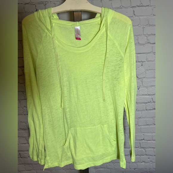 No Boundaries hooded light weight long sleeve top. Size: M (7-9) Peach/Orange. - Picture 7 of 7